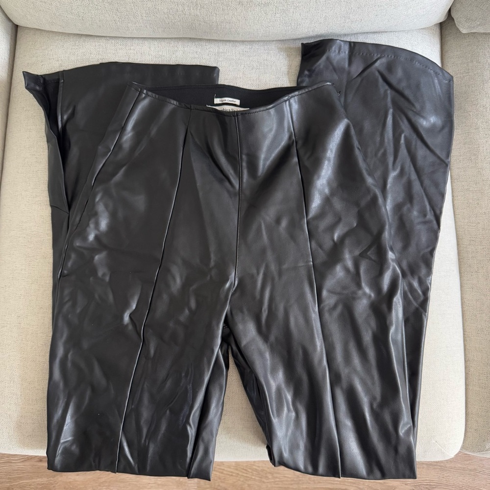 Abercrombie & Fitch | Abercrombie & Fitch Vegan Leather Pants Flare Slit NWT